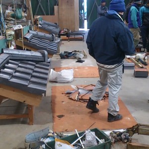 瓦葺の技能士検定の勉強会。